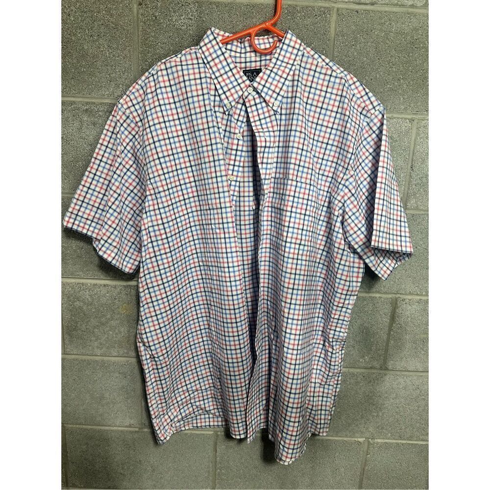 JoS.A.Bank Traveler Long Sleeve Button Down Plaid Shirt Men's 2X